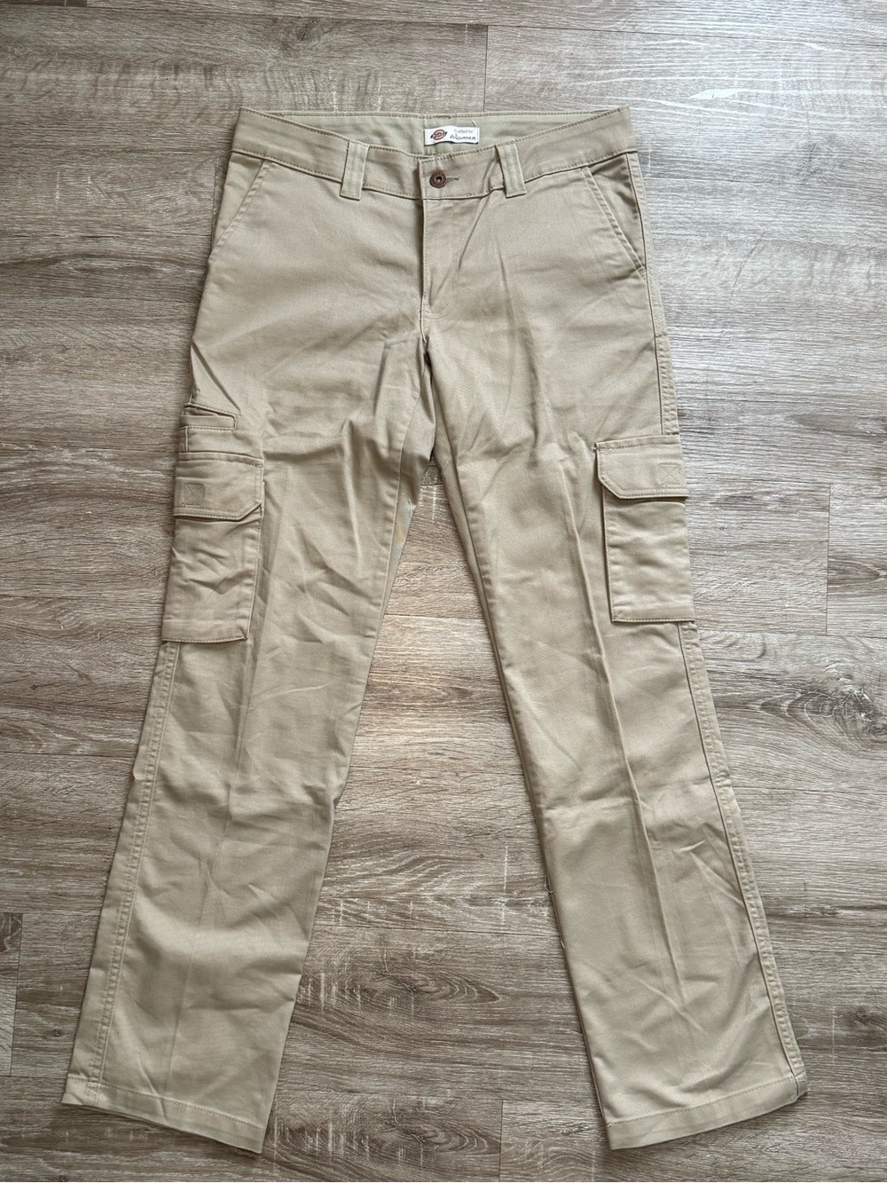 Dickies Khaki Cargo Pants with Side Pockets